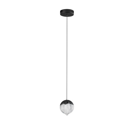 Lampa wisząca szklana Sofia LED 3000K 12cm szkło cloud / czarny