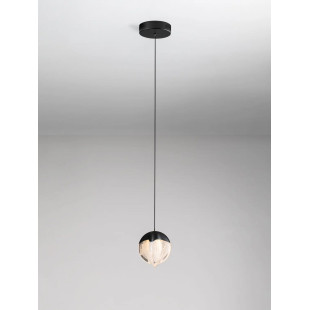 Lampa wisząca szklana Sofia LED 3000K 12cm szkło cloud / czarny