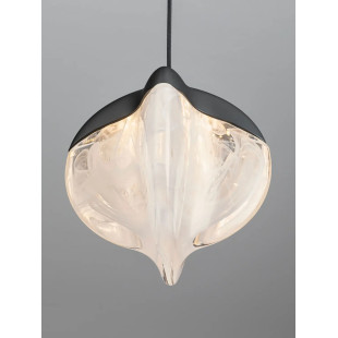 Lampa wisząca szklana Sofia LED 3000K 12cm szkło cloud / czarny