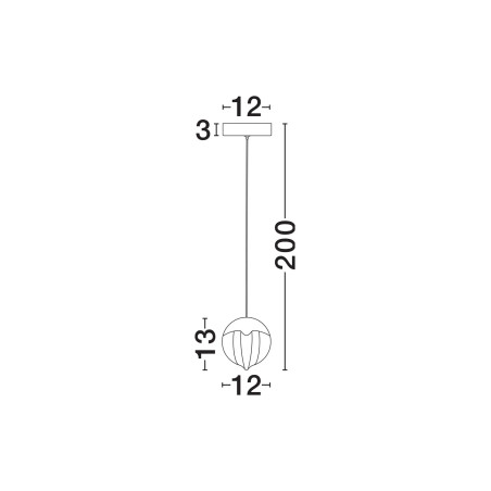 Lampa wisząca szklana Sofia LED 3000K 12cm szkło cloud / czarny