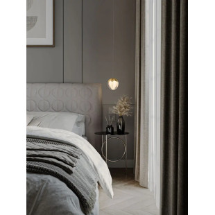 Lampa wisząca szklana Sofia LED 3000K 12cm szkło cloud / złoty