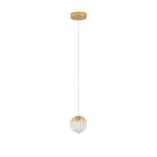 Lampa wisząca szklana Sofia LED 3000K 12cm szkło cloud / złoty