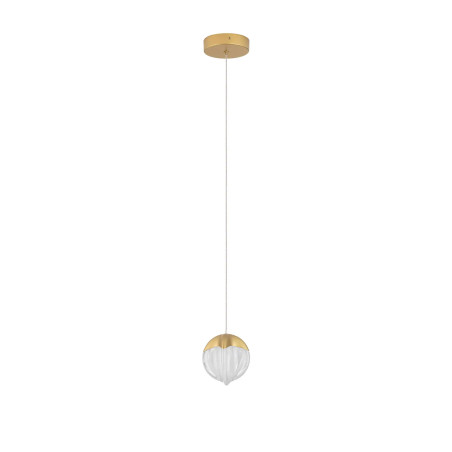 Lampa wisząca szklana Sofia LED 3000K 12cm szkło cloud / złoty