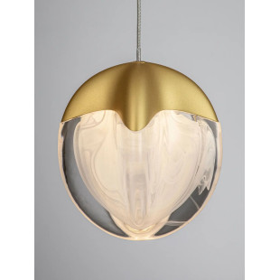 Lampa wisząca szklana Sofia LED 3000K 12cm szkło cloud / złoty