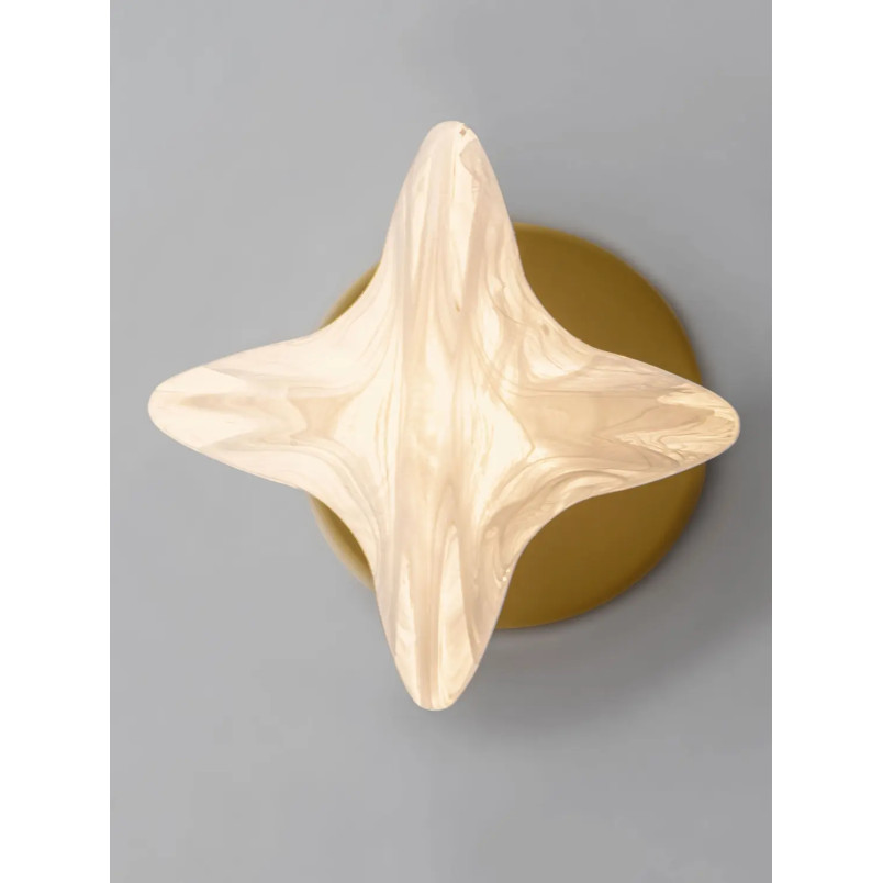 Lampa wisząca szklana Sofia LED 3000K 12cm szkło cloud / złoty