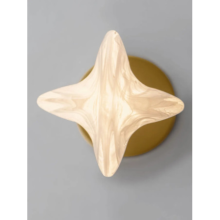 Lampa wisząca szklana Sofia LED 3000K 12cm szkło cloud / złoty