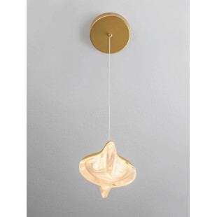 Lampa wisząca szklana Sofia LED 3000K 12cm szkło cloud / złoty