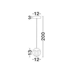 Lampa wisząca szklana Sofia LED 3000K 12cm szkło cloud / złoty