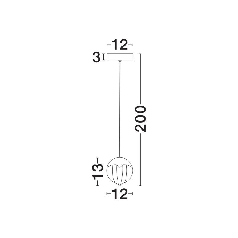 Lampa wisząca szklana Sofia LED 3000K 12cm szkło cloud / złoty