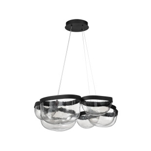 Lampa wisząca szklana designerska Liran LED 3500K 83cm przezroczysty / czarny