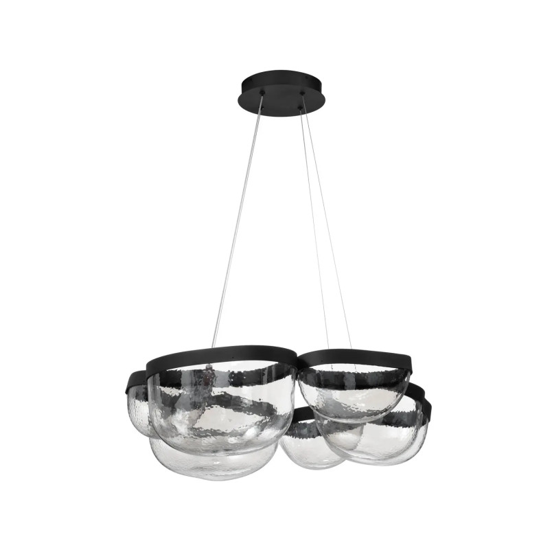 Lampa wisząca szklana designerska Liran LED 3500K 83cm przezroczysty / czarny