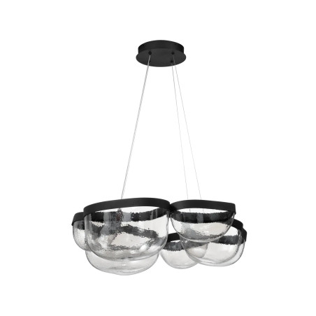 Lampa wisząca szklana designerska Liran LED 3500K 83cm przezroczysty / czarny