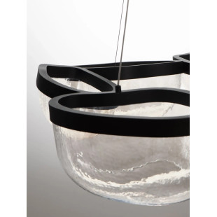 Lampa wisząca szklana designerska Liran LED 3500K 83cm przezroczysty / czarny