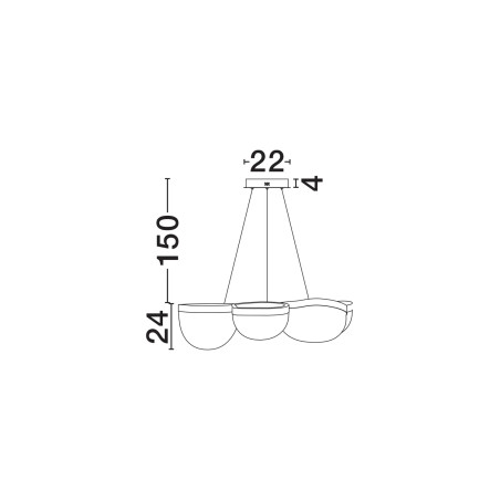 Lampa wisząca szklana designerska Liran LED 3500K 83cm przezroczysty / czarny