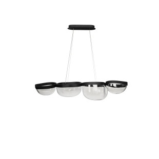 Lampa wisząca szklana designerska Liran LED 3500K 116cm przezroczysty / czarny