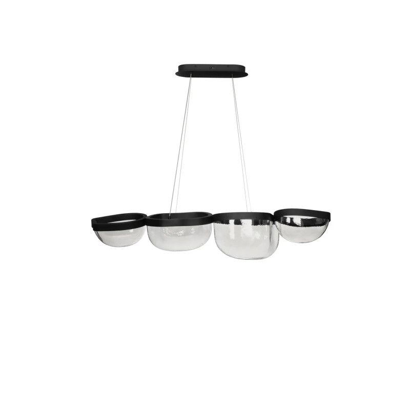 Lampa wisząca szklana designerska Liran LED 3500K 116cm przezroczysty / czarny
