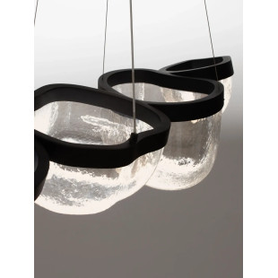 Lampa wisząca szklana designerska Liran LED 3500K 116cm przezroczysty / czarny