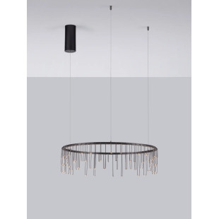 Lampa wisząca okrągła designerska Mars LED 3000K 65cm czarny chrom