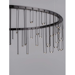 Lampa wisząca okrągła designerska Mars LED 3000K 65cm czarny chrom