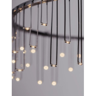Lampa wisząca okrągła designerska Mars LED 3000K 65cm czarny chrom