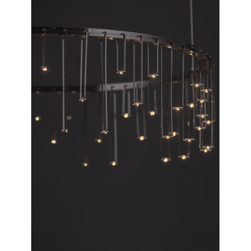 Lampa wisząca okrągła designerska Mars LED 3000K 65cm czarny chrom