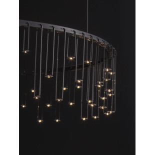 Lampa wisząca okrągła designerska Mars LED 3000K 80cm czarny chrom