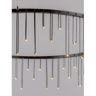 Lampa wisząca okrągła designerska Mars LED 3000K 80cm czarny chrom