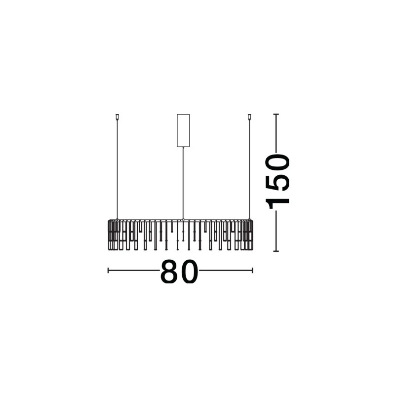 Lampa wisząca okrągła designerska Mars LED 3000K 80cm czarny chrom