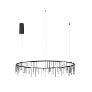 Lampa wisząca okrągła designerska Mars LED 3000K 100cm czarny chrom