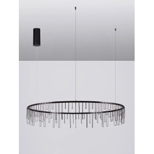 Lampa wisząca okrągła designerska Mars LED 3000K 100cm czarny chrom