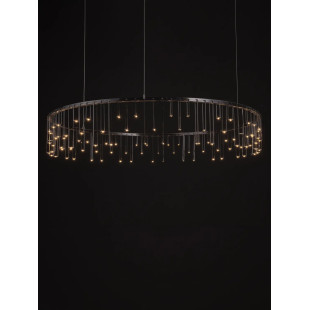 Lampa wisząca okrągła designerska Mars LED 3000K 100cm czarny chrom