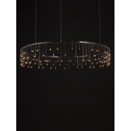 Lampa wisząca okrągła designerska Mars LED 3000K 100cm czarny chrom