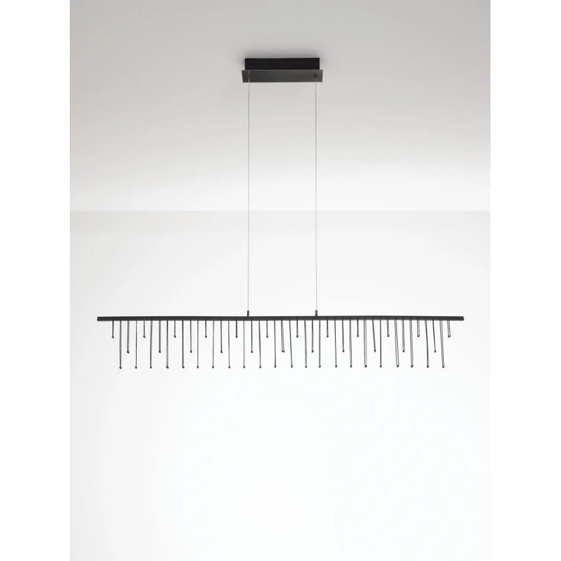 Lampa wisząca podłużna designerska Mars LED 3000K 120cm czarny chrom