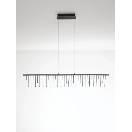 Lampa wisząca podłużna designerska Mars LED 3000K 120cm czarny chrom