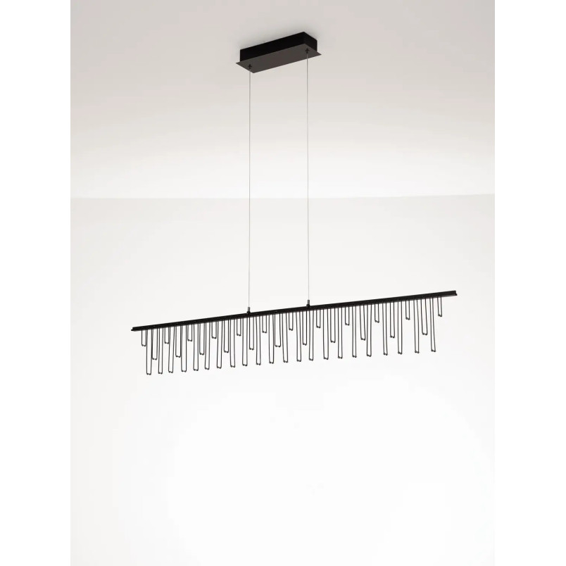 Lampa wisząca podłużna designerska Mars LED 3000K 120cm czarny chrom