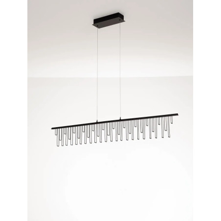 Lampa wisząca podłużna designerska Mars LED 3000K 120cm czarny chrom