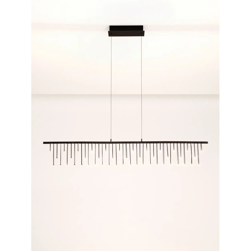 Lampa wisząca podłużna designerska Mars LED 3000K 120cm czarny chrom