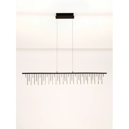 Lampa wisząca podłużna designerska Mars LED 3000K 120cm czarny chrom