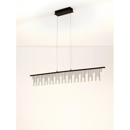 Lampa wisząca podłużna designerska Mars LED 3000K 120cm czarny chrom