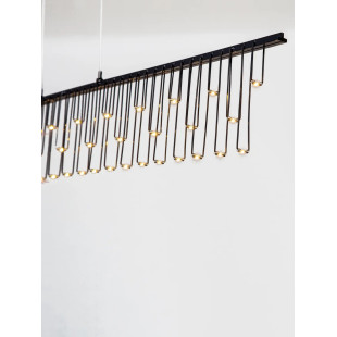 Lampa wisząca podłużna designerska Mars LED 3000K 120cm czarny chrom