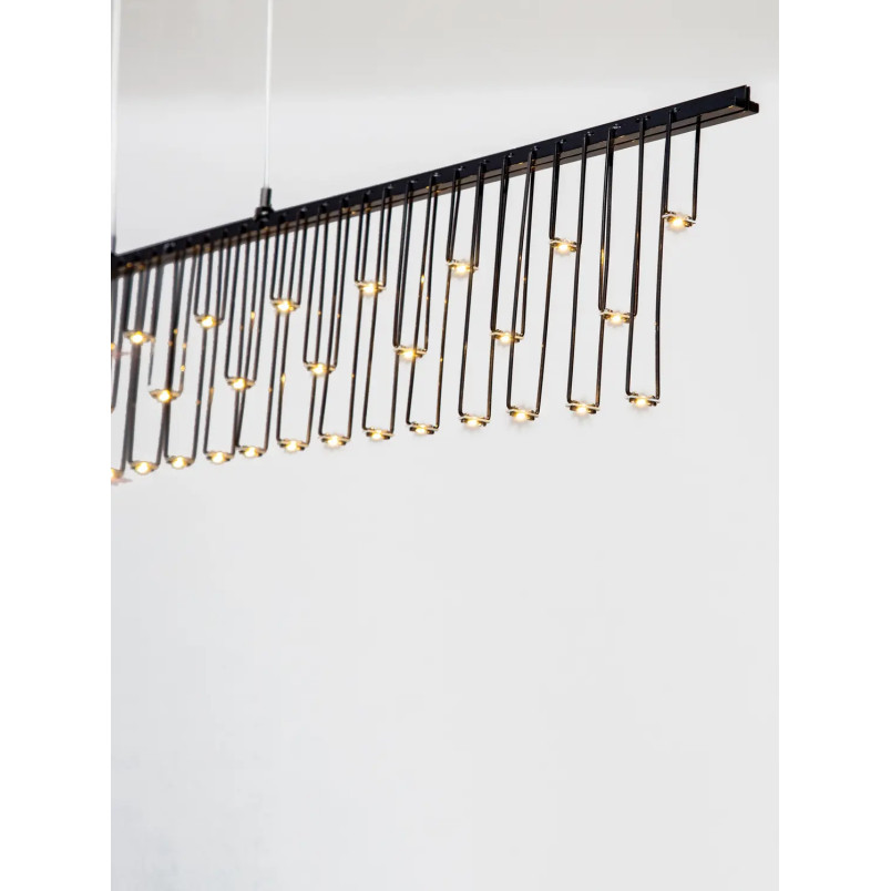 Lampa wisząca podłużna designerska Mars LED 3000K 120cm czarny chrom