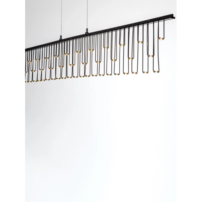 Lampa wisząca podłużna designerska Mars LED 3000K 120cm czarny chrom
