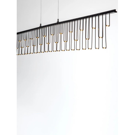 Lampa wisząca podłużna designerska Mars LED 3000K 120cm czarny chrom