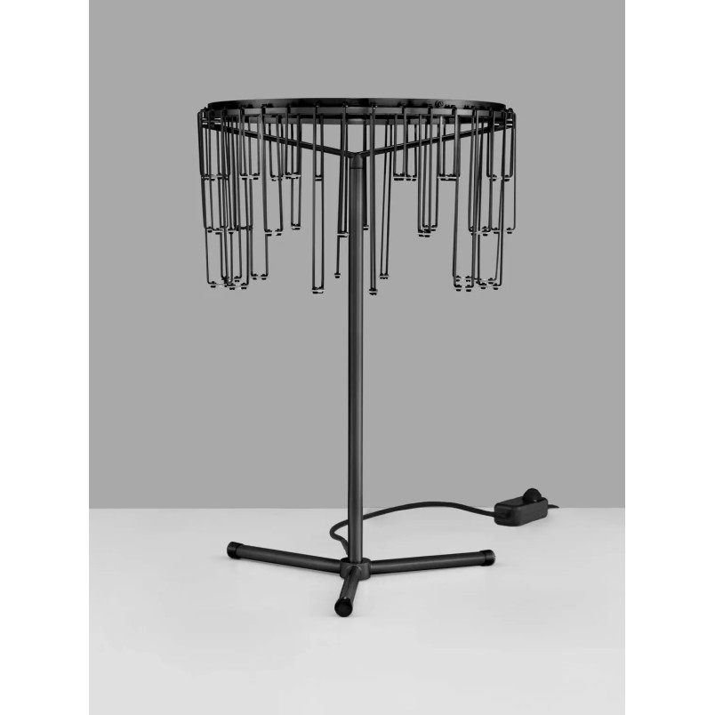 Lampa stołowa metalowa designerska Mars LED 3000K czarny chrom