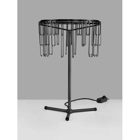 Lampa stołowa metalowa designerska Mars LED 3000K czarny chrom