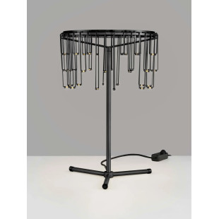 Lampa stołowa metalowa designerska Mars LED 3000K czarny chrom