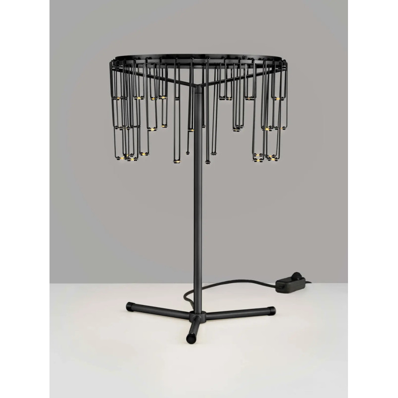 Lampa stołowa metalowa designerska Mars LED 3000K czarny chrom