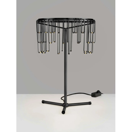 Lampa stołowa metalowa designerska Mars LED 3000K czarny chrom