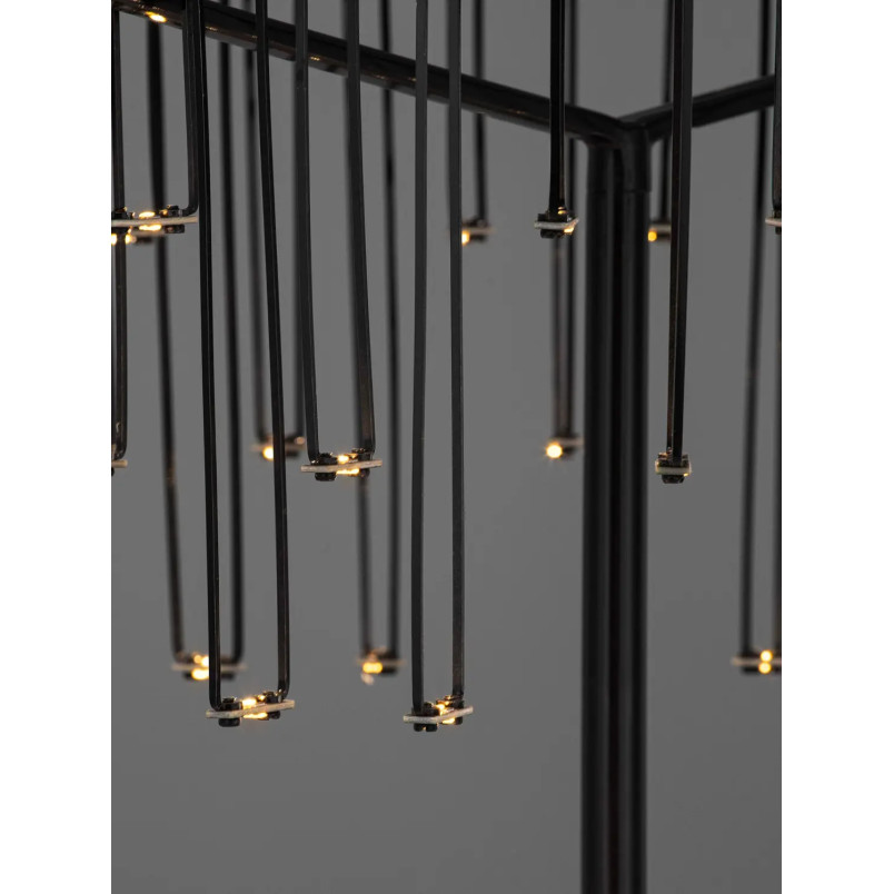 Lampa stołowa metalowa designerska Mars LED 3000K czarny chrom