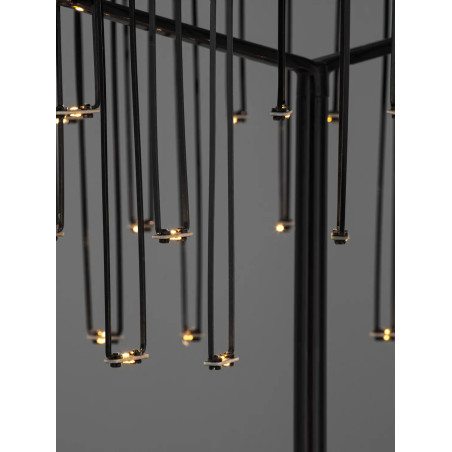 Lampa stołowa metalowa designerska Mars LED 3000K czarny chrom